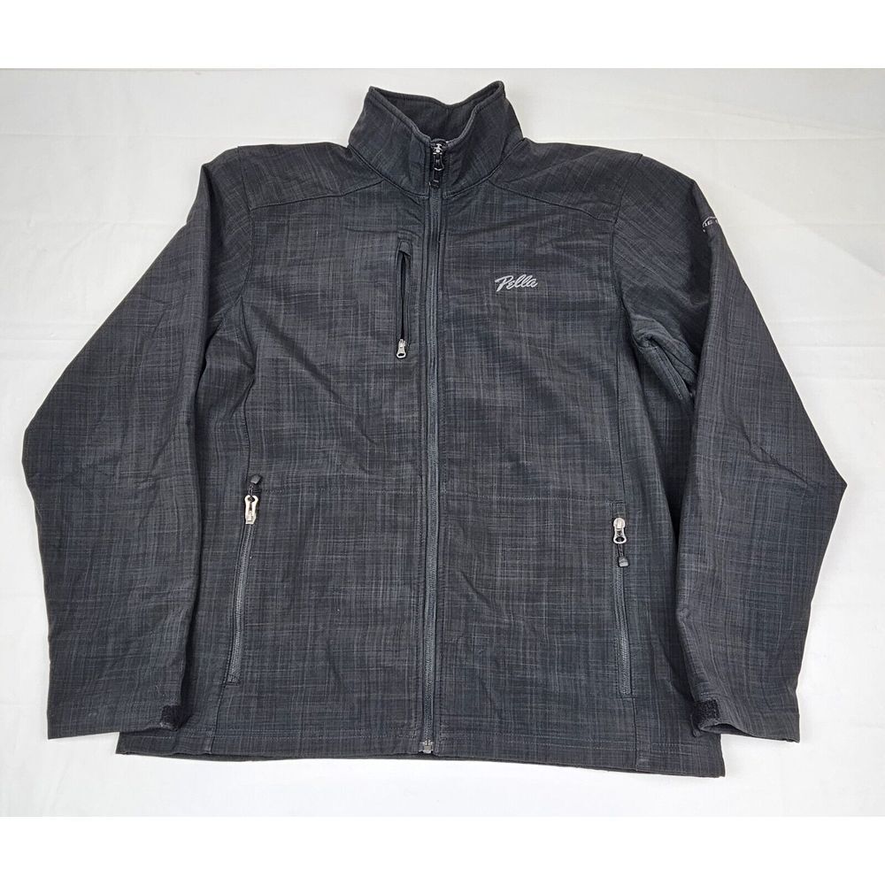 Eddie Bauer X Pelle Colab Jacket Mens XL. Grey Full-Zip Soft Shell